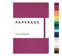 PAPERAGE Lined Journal Notebook, (Raspberry), 160 Pages, Medium 5.6 in x 8 in - 100 GSM Thick Paper - Hardcover Journaling Notebook for Work, School & Note Taking