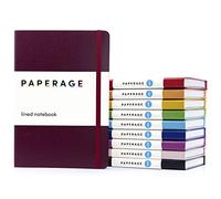 PAPERAGE Lined Journal Notebooks, 10 Pack, (Rainbow), 160 Pages, Medium 5.7 inches x 8 inches - 100 GSM Thick Paper, Hardcover