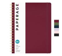 PAPERAGE Lined Spiral Journal Notebook, (Burgundy), 160 Pages, Large B5 Hardcover Journal for Women & Men, 10 in x 8.15 in - 100 GSM, Thick Paper, Spiral Notebook for Work, School & Journaling