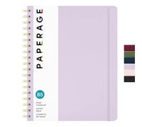 PAPERAGE Lined Spiral Journal Notebook, (Lavender), 160 Pages, Large B5 Hardcover Journal for Women & Men, 10 in x 8.15 in - 100 GSM, Thick Paper, Spiral Notebook for Work, School & Journaling