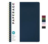 PAPERAGE Lined Spiral Journal Notebook, (Navy), 160 Pages, Large B5 Hardcover Journal for Women & Men, 10 in x 8.15 in - 100 GSM, Thick Paper, Spiral Notebook for Work, School & Journaling