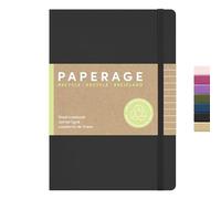 PAPERAGE Recycled Lined Journal Notebook, (Black), 160 Pages, Medium 5.6 in x 8 in - 100 GSM Thick Paper - College Ruled, Hardcover Journaling Notebook for Work, School & Note Taking