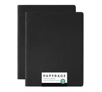 PAPERAGE Soft Cover Lined Journal Notebook, 2 Pack, (Black), 100 Pages, Large 7.5 inches x 9.5 inches, College Ruled, Ideal for Note Taking & Travel Journal