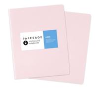 PAPERAGE Soft Cover Lined Journal Notebook, 2 Pack, (Blush), 100 Pages, Large 7.5 inches x 9.5 inches, College Ruled, Ideal for Note Taking & Travel Journal