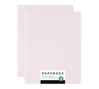 PAPERAGE Soft Cover Lined Journal Notebook, 2 Pack, (Pink Blush), 100 Pages, Large 7.5 inches x 9.5 inches, College Ruled, Ideal for Note Taking & Travel Journal