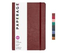PAPERAGE Softcover Lined Journal Notebook (Burgundy), 160 Pages, Medium College Ruled Notebook, 5.6 inches x 7.9 inches - 100 GSM Thick Premium Paper, Soft Vegan Leather Journal for Home, Work &