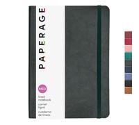 PAPERAGE Softcover Lined Journal Notebook (Dark Green), 160 Pages, Medium College Ruled Notebook, 5.6 inches x 7.9 inches - 100 GSM Thick Premium Paper, Soft Vegan Leather Journal for Home, Work &