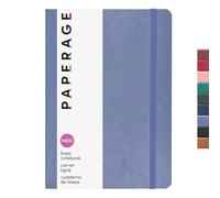 PAPERAGE Softcover Lined Journal Notebook (Periwinkle), 160 Pages, Medium College Ruled Notebook, 5.6 inches x 7.9 inches - 100 GSM Premium Paper, Soft Vegan Leather Journal for Home, Work & School