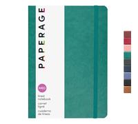 PAPERAGE Softcover Lined Journal Notebook (Teal), 160 Pages, Medium College Ruled Notebook, 5.6 inches x 7.9 inches - 100 GSM Thick Premium Paper, Soft Vegan Leather Journal for Home, Work & School