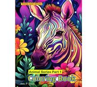 Paperback Coloring Book | 51 Single sided pages of animal images and serene landscapes | Adult & Teens | 26 coloring images total: Adult & Teens | 26 coloring images total