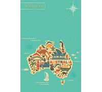 Paperback notebook: A colorful artistic minimalistic notebook with a map of Australia with a wide ruler, a diary for women, an office home school teacher for adults 6 x 9 inches. 100 Pages.