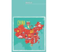 Paperback notebook: A colorful artistic minimalistic notebook with a map of China with a wide ruler, a diary for women, an office home school teacher for adults 6 x 9 inches. 100 Pages.