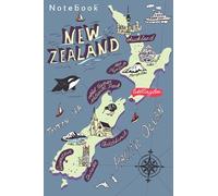 Paperback notebook: A colorful artistic minimalistic notebook with a map of New Zealand with a wide ruler, a diary for women, an office home school teacher for adults 6 x 9 inches. 100 Pages.