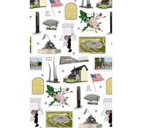 Paperback soft cover notepad notebook journal with Arlington VA Virginia landmarks in white, 150 lined pages