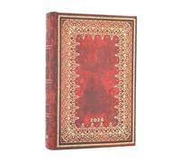 Paperblanks 2026 Gold, Folding Version Made of Faux Leather, 12-Month Calendar, Mini, Day Overview, Elastic Band Closure, 416 Pg, 80 GSM