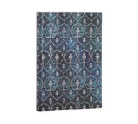 Blue Velvet Midi Lined Journal: Flexi softcover, 100 gsm, ribbon marker, memento pouch, book edge printing