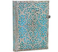 Paperblanks Maya Blue (Silver Filigree Collection) Midi Lined Hardcover Journal: Lined Midi