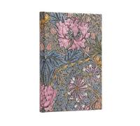 Morris Pink Honeysuckle (William Morris) Midi Unlined Hardcover Journal: Hardcover, 120 gsm, ribbon marker, memento pouch, elastic closure, book edge printing