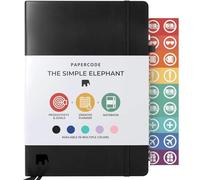 Papercode Daily Planner and Diary 2024-2025 - Undated Day Planner and Appointment Diary w/Gratitude Stickers - Leatherette Weekly Journal, Academic Study Planner - Black