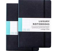 PAPERCODE Lined Journal Notebook - 8''x5.5 Luxury Journal for Writing w/ 130 Pages, Soft Cover - Executive Notebook for Work, Travel, College - Black