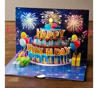 papercrush® Musical Pop-Up Birthday Cake Card - 3D Birthday Congratulations Card with Blowable Candle & Sound for Kids (Son, Nephew, Daughter), Giftcard for children (Niece, Granddaughter, Grandson)