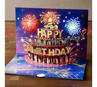 papercrush® Musical Pop-Up Birthday Card with Lights & Sounds - 3D Birthday Congratulations with Fireworks & Sound for Men and Women (Husband & Wife), Gift Card for Her and Him (Mom, Auntie, Adult)