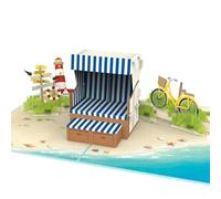 papercrush Pop-Up Card Beach Chair - 3D Birthday Card for Women, Money Gift for Beach Holidays & Holiday Fund, Travel Voucher for North Sea, Sylt & Baltic Sea, Gift Voucher for Holidays by the Sea