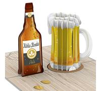 papercrush® Pop-Up Card Beer - Humorous fathers day card, 3D Birthday Giftcard with Beer Bottle for Men (Best Friend, Bro, 18th Birthday), Special Greeting with Beer Tankard for him (Dad, Uncle)