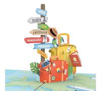 papercrush® Pop-Up Card Bon Voyage (Europe Edition) - 3D Giftcard or Money Gift for City Trips to London, Paris & Rome - Birthday Card as Travel Voucher for Amsterdam, Barcelona, Prague & Vienna