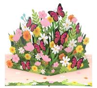 papercrush® Pop Up Card Butterflies & Flowers - 3D Birthday Card for Women, Wife and Children - Greeting Card or Money Gift for Gardeners for Thinking of You, Miss You, Get Well Soon or Thank You