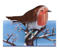papercrush Pop-Up Card Christmas Robin - Cute 3D Christmas Card with Bird and Snow for Women (Girlfriend, Mum & Grandma) - Handmade Winter December Birthday Card as a Gift Voucher or Money Gift