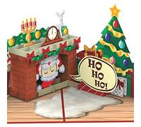 papercrush Pop-Up Card Christmas Santa in the Chimney - Funny 3D Christmas Card for Children, Women, Men - Handmade Christmas Greeting Card with Envelope for Girlfriend or Boyfriend