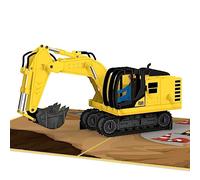 papercrush® Pop-Up Card Excavator - Funny 3D Birthday Card with Construction Site and Construction Worker for Children, Congratulations Card and Invitation for Kids Birthday Parties for Girls & Boys