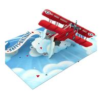 papercrush® Pop Up Card Happy Birthday Aeroplane - Funny 3D Birthday Card for Boys and Men, Special Congratulations Card for him (Son, Dad, Grandson or Husband), Invitation for Kids Birthday Party