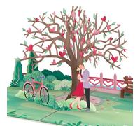Papercrush® Pop-up card Love Tree with Kissing Couple - 3D Valentines Day Card for Women (Wife, Girlfriend and Partner) - Cute handmade Birthday Billet to say I love You - Anniversary Giftcard for her
