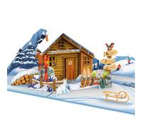 papercrush® Pop-Up Card Mountain Hut - Voucher for Hiking & Climbing, 3D Birthday Card for Hiking Holidays, Travel & Holidays in the Mountains, Hiking or Mountaineering - Voucher Card for Hiking Shoes