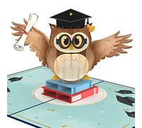 papercrush® Pop-Up Card Owl with Graduation Hat - Funny 3D Congratulations for Graduation Card or Money Gift for PhD and Doctorate Degree - Congratulations on Passing Exam (Exam, Bachelor, Master)