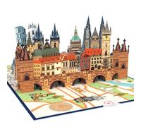 papercrush® Pop Up Card Prague - 3D Birthday Card or Money Gift for Travel Fund for Men (Boyfriend, Husband) and Women, Anniversary Giftcard or Hotel Voucher, Travel Voucher for Prague City Trip for 2