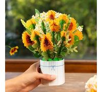 papercrush® Pop Up Flower Bouquet Card with Sunflowers - 3D Birthday Card as a Gift for Women, Auntie & Mom, Giftcard for various Occasions (Get Well Soon, I'm Thinking of You, Thank You),