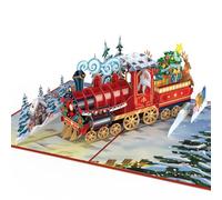 papercrush® Pop-Up Santa Train Card - 3D Funny Christmas Greeting Card with Polar Express, Santa Claus & Reindeer for Granny, Auntie and Mom - Humorous Xmas Card for Kids (Girl & Boy), Men or Women