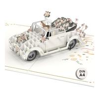 papercrush® XXL Pop-Up Wedding Card (A4 size) - Extra Large 3D Wedding Card for just married Mr and Mrs, Congratulations Card for sister in law, Money Gift for Honeymoon or for wedding fund money pot
