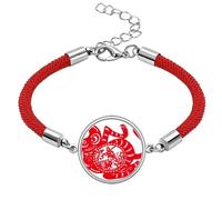 Papercut China Chinese Zodiac Monkey Art Lucky Red String Bracelet Rope Bracelet Handmade