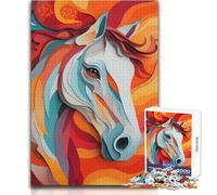 Papercut Horse Portrait Teenagers 1000 Pieces Puzzle Educational Reasoning Skill Game Ideal Thoughtful Gift for All Events Size 50x75cm
