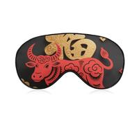 Papercut Ox Zodiac Sleep Mask for Women Men, Soft Eye Mask with Adjustable Strap for Sleeping, Light Blocking Travel Blindfold for Nap Comfortable Eye Cover for Home Office