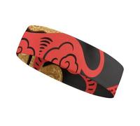 Papercut Ox Zodiac Sports Sweatband 15" Polyester Hairband Absorbent Quick-Dry Headband for Running, Yoga