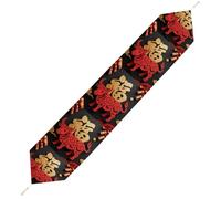 Papercut Ox Zodiac Table Runner for Dining Table, Short Plush Runners Washable & Durable Tablerunner Modern Home Decor for Wedding, Kitchen, Holiday 178*33cm