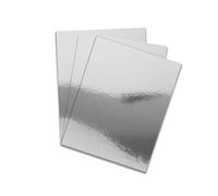 Papercutz A4 Silver Mirror Card High Gloss 250 GSM (10 Sheets) for Craft, Decorations, Card Making, Scrapbooking & Cake Topper, Durable, Coated Finish, Adhesive Friendly & Easy to Cut