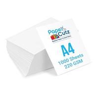 Papercutz A4 White Card Sheets (220 GSM) (1000 Sheets), Smooth Double-Sided Matt Finish Printing Paper, Home & Craft Projects, Durable, Suitable with All Inkjet and Laser Printers