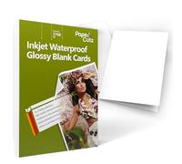 PAPERCUTZ A5 White Blank Cards (300 GSM) (200 Cards), High Gloss Folding Greeting Cards, White Blank Cards for Inkjet Printing, Eco-friendly, Universal for all Inkjet Printers, A4 folded to A5 Card