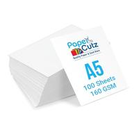 Papercutz A5 White Card Sheets (100 Sheets) (160 GSM), Smooth Double-Sided Matt Finish Printing Paper, Home & Craft Projects, Durable, Suitable with All Inkjet and Laser Printer